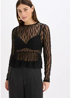 Långärmad topp av spets, bonprix