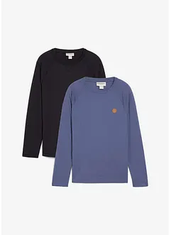 Långärmad tröja av ekologisk bomull (2-pack), bonprix