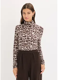 Långärmad topp i mjuk viskosmix, bonprix