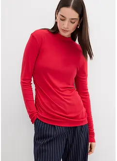 Ribbstickad topp med rynk, bonprix