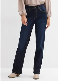 Straight jeans med hög midja och fickdetaljer, bonprix