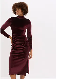 Mellanlång klänning i mjuk sammet, bonprix