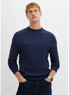 Tröja med flätmönster i ekologisk bomull, bonprix