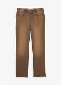 Lätta stretchiga jeans med Classic Fit och skön midja samt Vintage-tvättning, bonprix