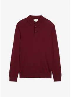 Pikétröja i bomull och ull, smal passform, bonprix