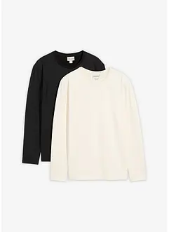 Långärmad T-shirt med termofunktion, smal passform (2-pack), bonprix