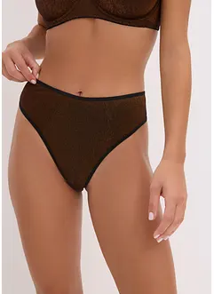 Maxistringtrosa i glittrande material, bonprix