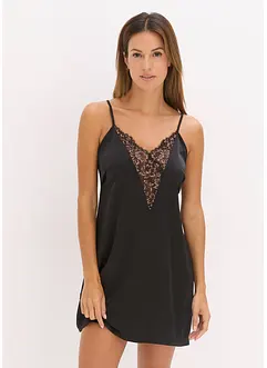 Negligé i satin med glittergarn, bonprix