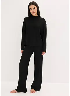 Ribbstickad byxa och topp i oversizemodell, bonprix