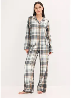 Flanellpyjamas med glittrigt garn och gåvopåse, bonprix