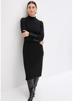 Ribbstickad jerseyklänning, bonprix