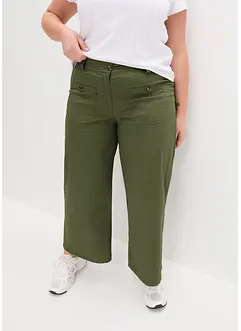 Byxa med vida ben och hög, bekväm midja, bonprix