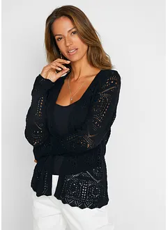 Hålmönstrad cardigan, bonprix