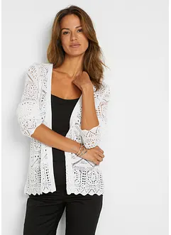 Hålmönstrad cardigan, bonprix