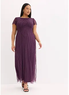 Maxiklänning i utsökt tyll med pärlbroderi, bonprix