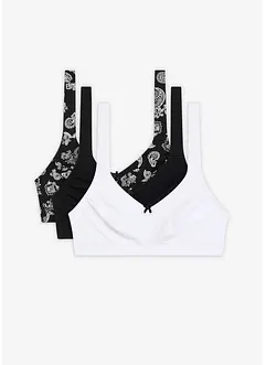 BH utan bygel, med ekologisk bomull (3-pack), bonprix
