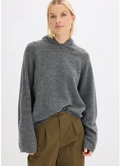 Finstickad tröja med huva, bonprix