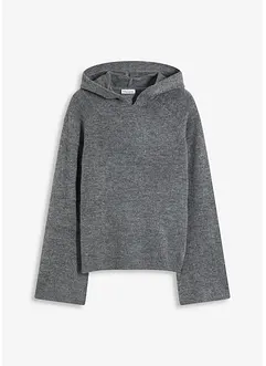 Finstickad tröja med huva, bonprix