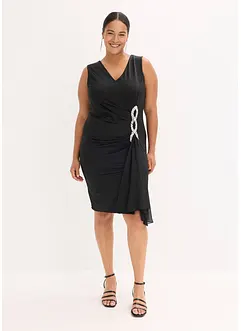 Jerseyklänning med strassapplikation, bonprix