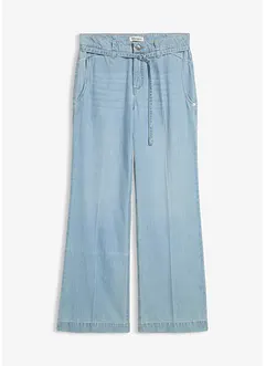 Wide Leg Jeans medelhög midja och skärp, bonprix
