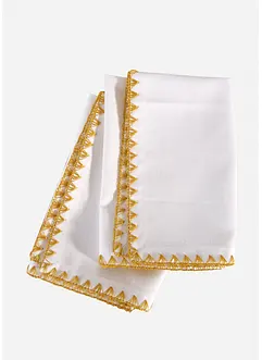 Tygservetter i ekologisk bomull med glansig bård (2-pack), bonprix
