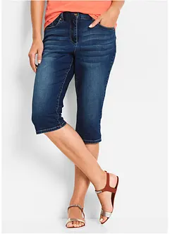 Jeansbermudas Mid Waist, med bekväm midja, bonprix