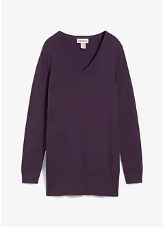 Lång baströja med V-ringning, bonprix