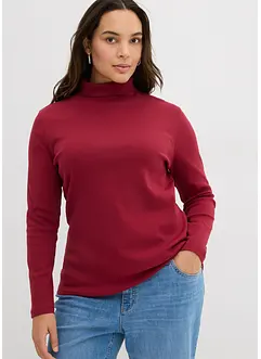 Ribbstickad topp av ren bomull, bonprix