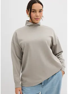Sweatshirt med ståkrage i stabil trikå, bonprix