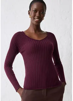 Finstickad tröja av merinoull, bonprix