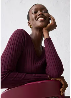 Finstickad tröja av merinoull, bonprix