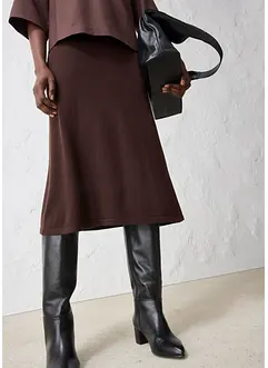 Stickad kjol av mjuk yllemix, bonprix