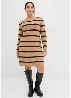 Stickad klänning i figurnära modell, bonprix