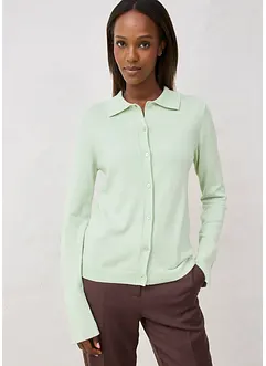 Finstickad kofta av mjuk yllemix, bonprix