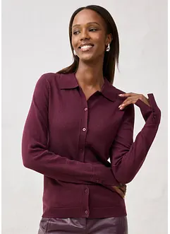 Finstickad kofta av mjuk yllemix, bonprix