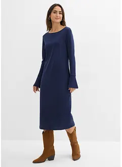 Trikåklänning av ren bomull, bonprix