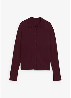 Finstickad kofta av mjuk yllemix, bonprix