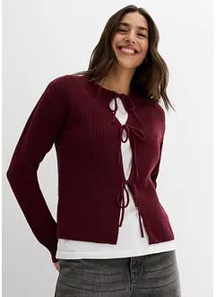 Cardigan med knytband, bonprix