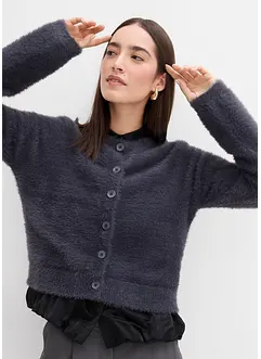 Cardigan i viskosmix av lurvigt garn, bonprix