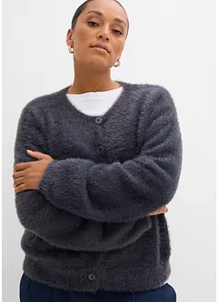 Cardigan i viskosmix av lurvigt garn, bonprix