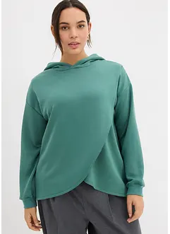 Sweatshirt med huva i mjuk viskosmix, bonprix