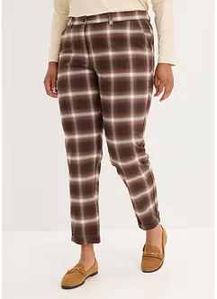 Rutig byxa med uppvikta benslut, bonprix