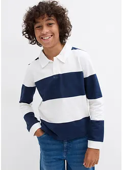 Sweatshirt med pikékrage i ren ekologisk bomull för barn, bonprix