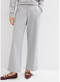 Avslappnad byxa med vida ben i viskosmix, bonprix