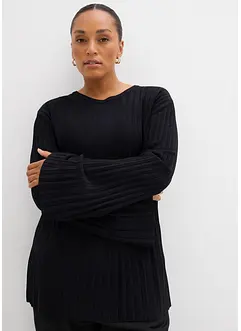 Plisserad tröja i viskosmix, bonprix