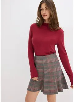 Ribbstickad topp med figurnära passform, bonprix