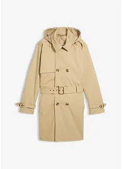 Trenchcoat med avtagbar huva, vattenavvisande, bonprix