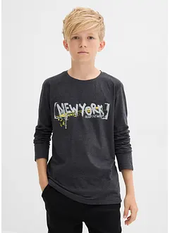 Långärmad topp med tryck, bonprix