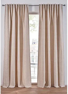 Ogenomskinlig gardinlängd med melerad struktur (1-pack), bonprix