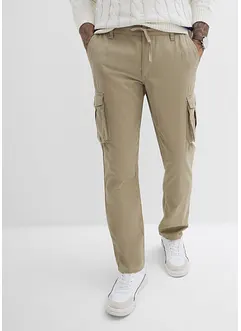 Regular Fit cargobyxa i ren bomull, Straight, bonprix